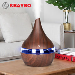 KBAYBO 300ml USB Electric Aroma air diffuser wood Ultrasonic air humidifier Essential oil Aromatherapy  cool mist maker for home - CHEN ONE MART