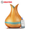 Image of KBAYBO 400ml Aroma Essential Oil Diffuser Ultrasonic Air Humidifier with Wood Grain 7 Color Changing LED Lights for Office Home - CHEN ONE MART